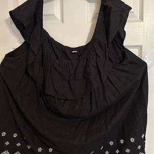 Old Navy Black Ruffled Blouse